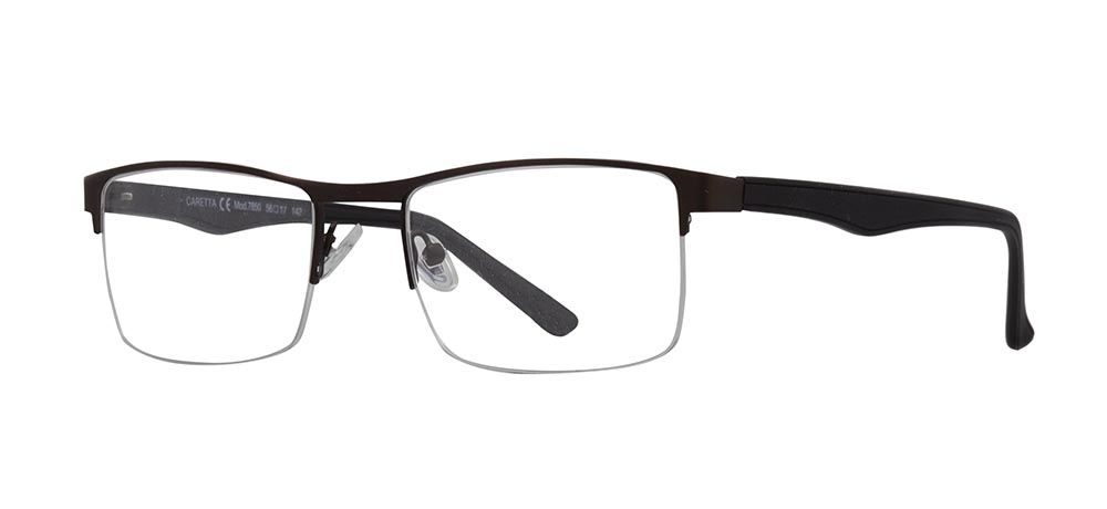 CARETTA Eyeglasses Teenage,Adult Man Rectangular Half Framed Metal Unfiltered CRTTA 7850-C.M119